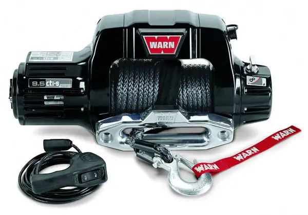 12 Volt 9500 LB Cap 100 Ft Synthetic Rope Hawse Fairlead Wired Remote - 97600 - Warn