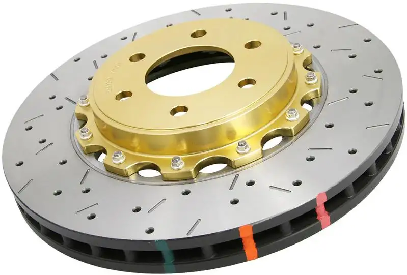 DBA 13-14 Ford Mustang Shelby GT500 8 Cyl Front 5000 Series Drilled and Slotted Rotor w/Black Hat