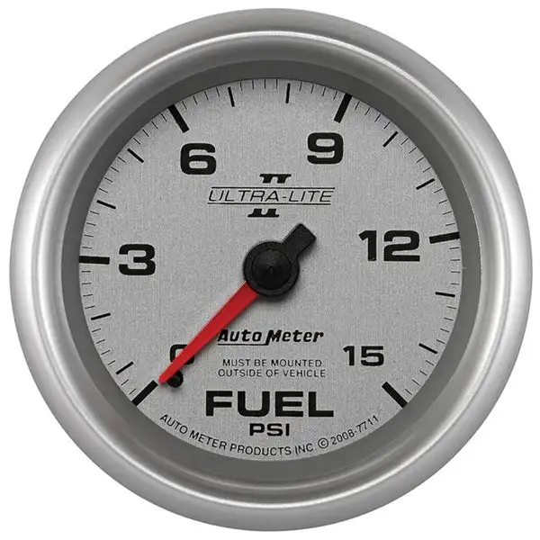 AutoMeter Ultra-Lite II 2 5/8in 0-15 PSI Mechanical Fuel Pressure Gauge (7711)