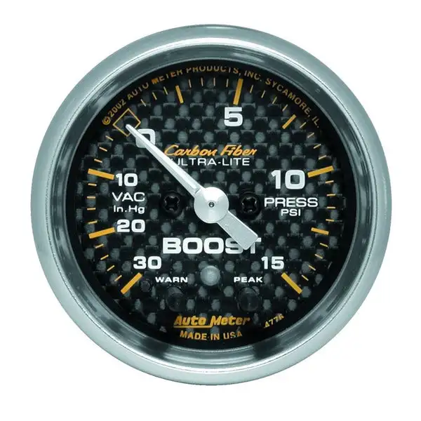 AutoMeter Carbon Fiber 52mm 15 PSI Electronic Boost Gauge (4776)