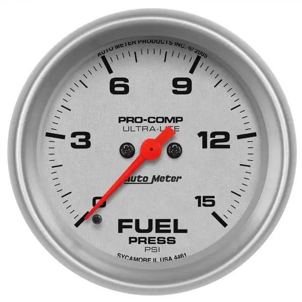 AutoMeter Ultra-Lite 2-5/8in 15psi Fuel Pressure Gauge - Digital Stepper Motor (4461)