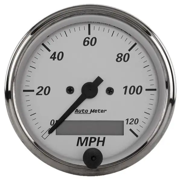 AutoMeter American Platinum 3-1/8in 0-120mph Electronic In-Dash Programmable Speedometer (1988)