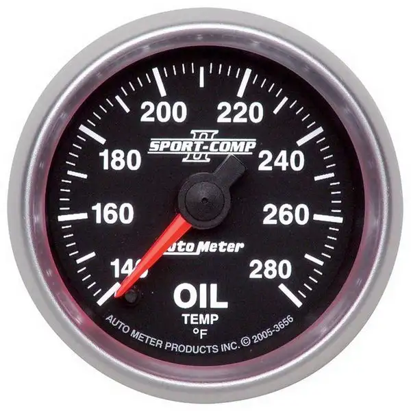 AutoMeter Sport-Comp II 52mm Full Sweep Electronic 140-280 Deg. F Oil Temprature Gauge (3656)