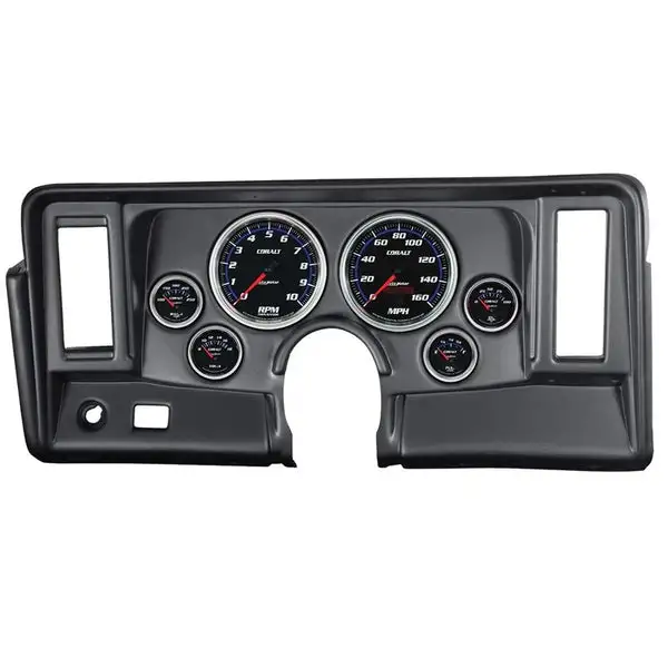 AutoMeter Cobalt 69-76 Nova Dash Kit 6pc Tach / MPH / Fuel / Oil / WTMP / Volt (7024-CB)