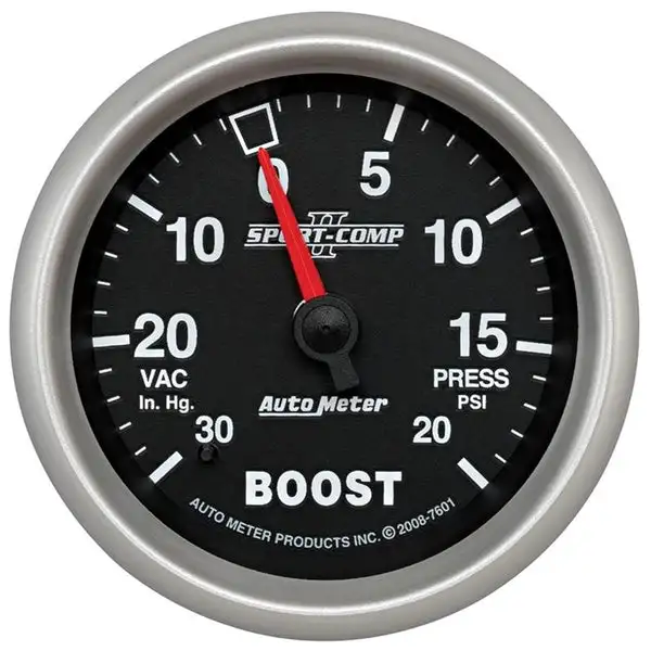 AutoMeter Sport-Comp II VAC/Boost 2 5/8in 30 IN HG-20PSI Mechanical Gauge (7601)