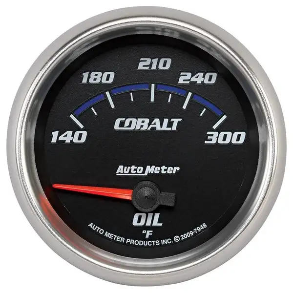 AutoMeter Cobalt 66.7mm 140-300 Degree F Electric Oil Temperature Gauge (7948)