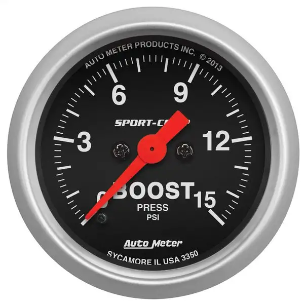 AutoMeter 2-1/16in 15PSI Boost Digital Stepper Motor Sport-Comp Gauge (3350)