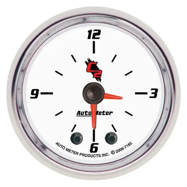 AutoMeter C2 2-1/6in 12 Hour Analog Clock Gauge (7185)