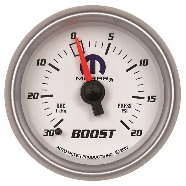 AutoMeter Mopar 52mm Mechanical 30 In Hg-Vac/20 PSI Vacuum/Boost Gauge (880026)