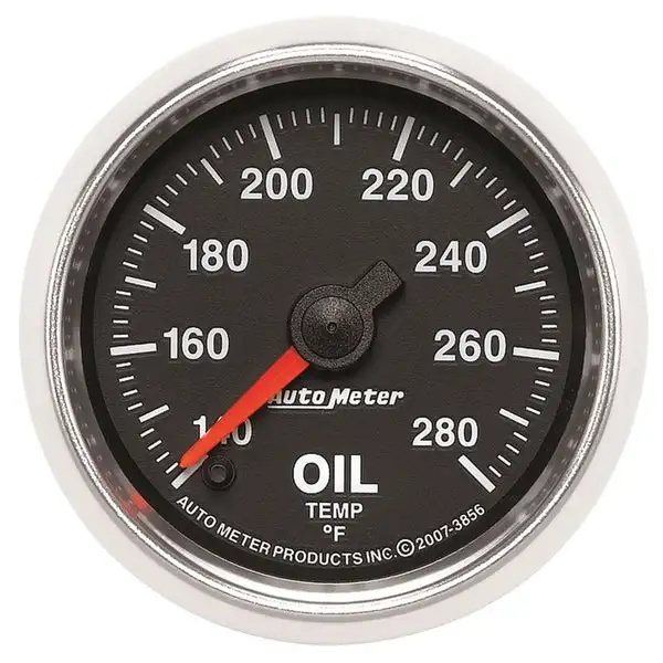 AutoMeter GS Series 2-1/16in Oil Temperature Gauge 140-280 Degrees Electric Full Sweep (3856)