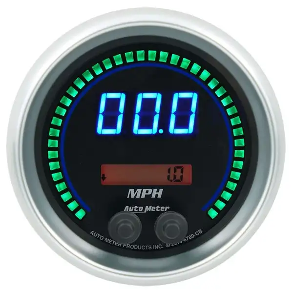 AutoMeter 85.7mm Black Switchable 260 MPH / 260 KM/H Speedometer Cobalt Elite Digital Gauge (6789-CB)