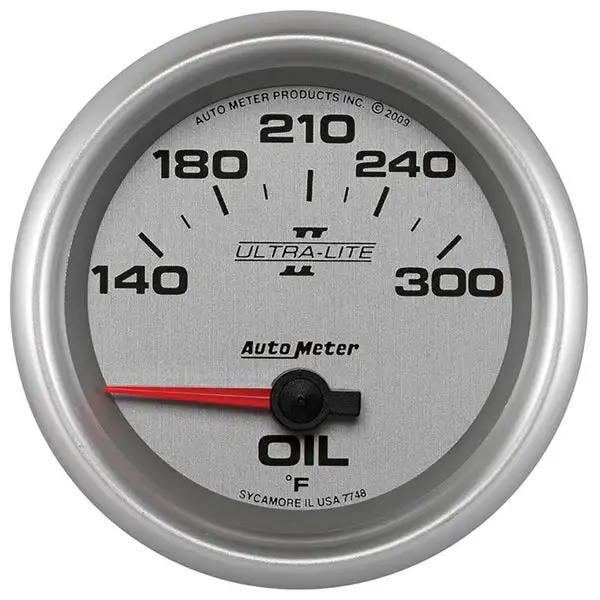 AutoMeter Ultra-Lite II 2 5/8in 140-300 Degree F Short Sweep Electronic Oil Temperature Gauge (7748)