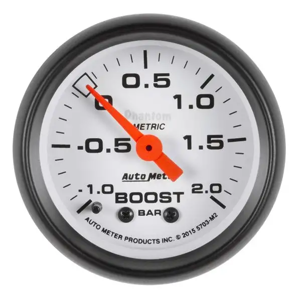 AutoMeter Phantom Gauge Vac/Boost 2 1/16in -1 - +2 Bar Mechanical Phantom (5703-M2)