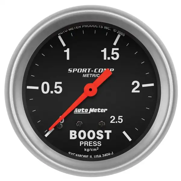AutoMeter Sport-Comp 66.7mm METRIC 0-4kg/Cm2 Mechanical Boost Gauge (3404-J)