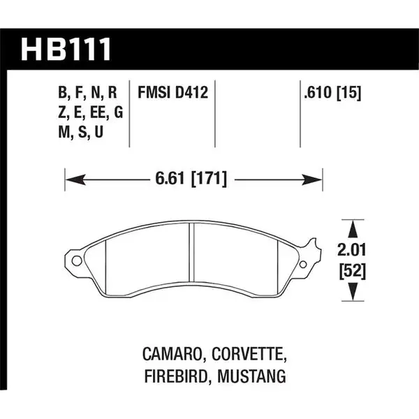Hawk Performance ER-1 Disc Brake Pad (HB111D.610)