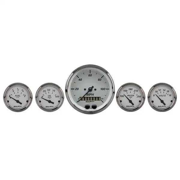 AutoMeter American Platinum 5PC. (3-3/8in. and 2-1/16in.) GPS Speedometer Gauge Kit (1950)