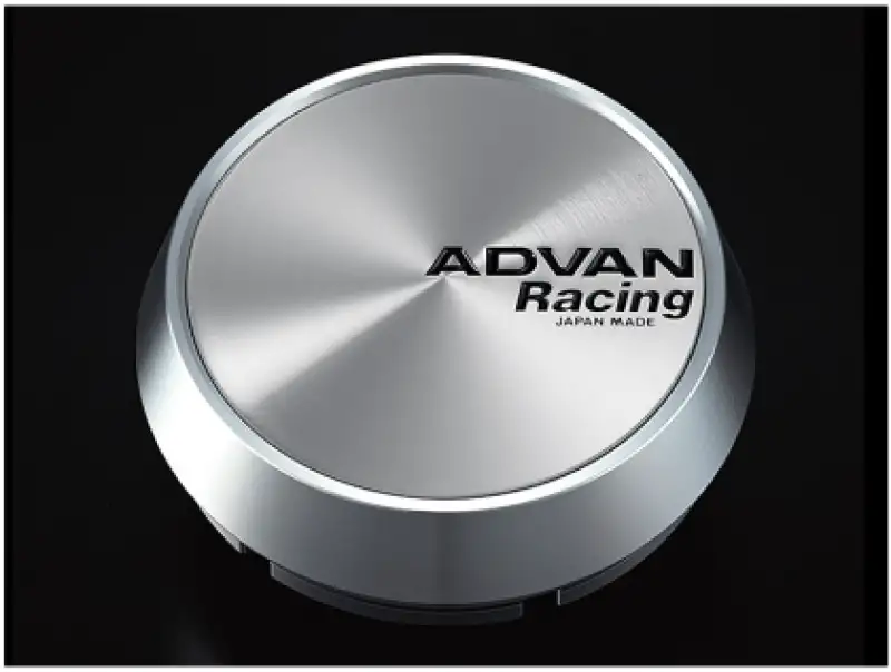 Advan 63mm Flat Centercap - Platinum Silver w/ Black Letters